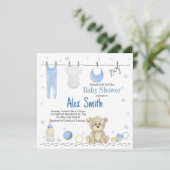 Watercolor babyjongen kaart (Staand voorkant)