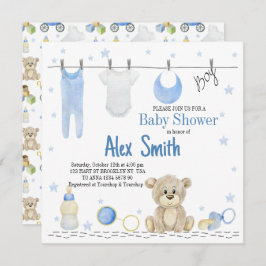 Watercolor babyjongen kaart