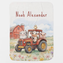 Watercolor babyschattige boerderijdieren rijden op