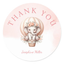 Watercolor babyshower perzik olifant