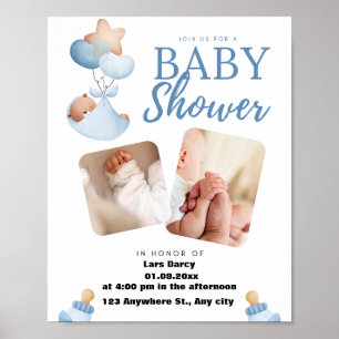 watercolor babyshower uitnodiging poster