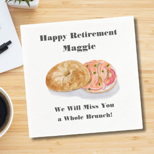 Watercolor Bagels Rookworst Pensioen Brunch Servet