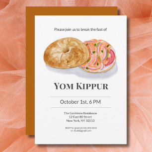 Watercolor Bagels Rookzalm Jom Kipoer Kaart