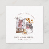 Watercolor Baker Dessert Caterer  Vierkante Visitekaartje (Voorkant)