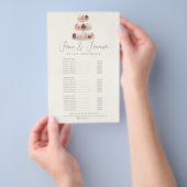 Watercolor Bakery Cupcake Elegante Service Menu (Hand)