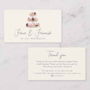 Watercolor Bakery Cupcakes Behandeling Elegant Dan Visitekaartje
