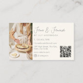 Watercolor Bakery Cupcakes Script Photo QR Code Visitekaartje (Achterkant)