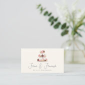 Watercolor Bakery Cupcakes Traktaties Script QR Co Visitekaartje (Staand voorkant)