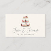 Watercolor Bakery Cupcakes Traktaties Script QR Co Visitekaartje (Voorkant)