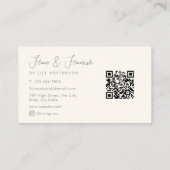 Watercolor Bakery Pastry Chef Script QR Code Visitekaartje (Achterkant)