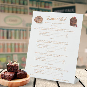Watercolor Bakery Sweets Brownie Koekje Prijs Menu Reclamebord Met Voetstuk