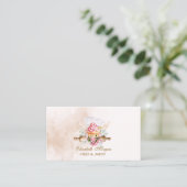 Watercolor Bakery Tools Cupcake Bakery Visitekaartje (Staand voorkant)