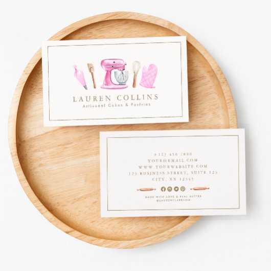 Watercolor Baking Professional Business Card Visitekaartje