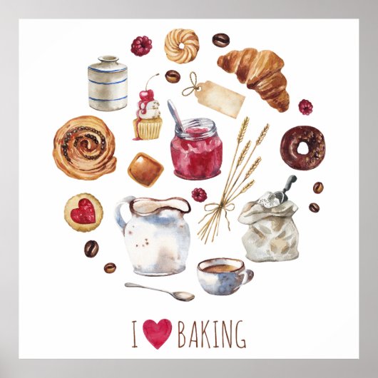 Watercolor Bakken Poster (Voorkant)