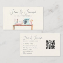 Watercolor Bakkerij Banketbakker Script QR Code