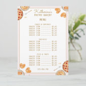 Watercolor Bakkerij Taart en Gebakswinkel Bakkerij Menu (Staand voorkant)