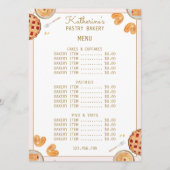 Watercolor Bakkerij Taart en Gebakswinkel Bakkerij Menu (Voorkant)