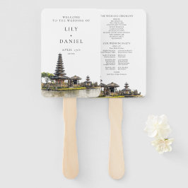Watercolor Bali Destination Wedding Program Handwaaier