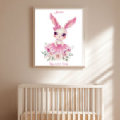 Watercolor Ballerina Bunny Nursery Poster