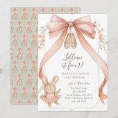 Watercolor Ballet Girls Fourth Birthday Kaart (Voorkant / Achterkant)