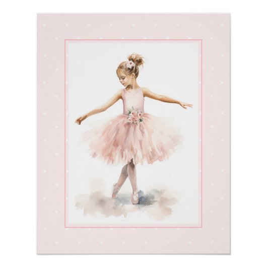 Watercolor Balletdanseres Baby Perfect Poster (Voorkant)