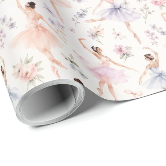 Watercolor Balletdanseres Cadeau Cadeaupapier (Rol Hoek)