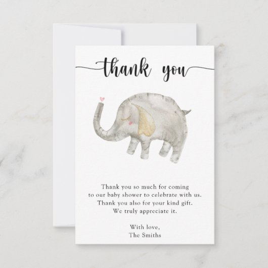 Watercolor ballon olifant bedankt (Voorkant)