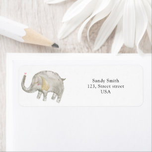 Watercolor ballon Olifant  Etiket