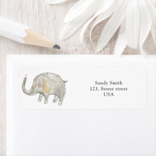 Watercolor ballon Olifant Etiket (Insitu)