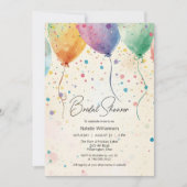 Watercolor Balloons Bridal Shower  Kaart (Voorkant)