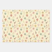 Watercolor Balloons & Photo Custom Kids Birthday Inpakpapier Vel (Voorkant 3)