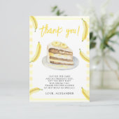 Watercolor Bananen Verjaardagsfeest Bedankt (Staand voorkant)