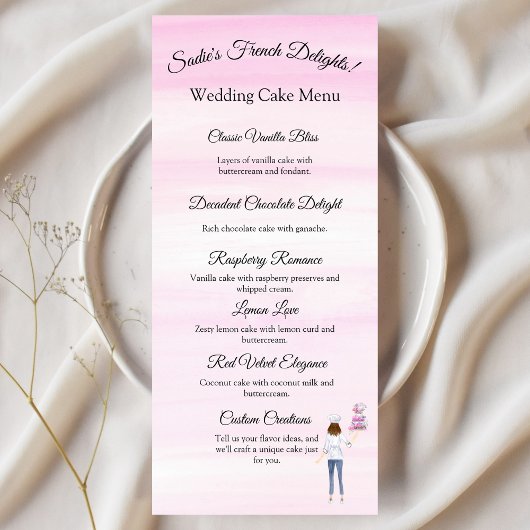 Watercolor Banketbakker met Trouwtaart LOGO Menu