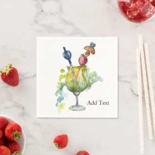 Watercolor Bar Feest Cocktail Servet