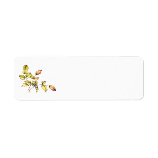 Watercolor barberry retouradreslabel etiket (Voorkant)
