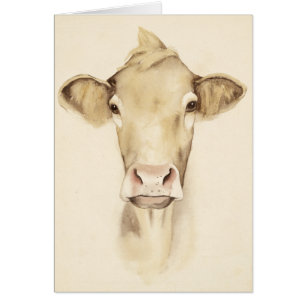 Watercolor Barn Animals   Cow