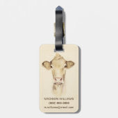 Watercolor Barn Animals | Cow Bagagelabel (Achterkant verticaal)