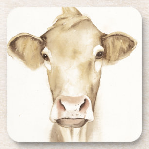 Watercolor Barn Animals   Cow Bier Onderzetter