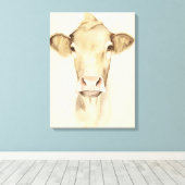 Watercolor Barn Animals | Cow Canvas Afdruk (Insitu (Houten vloer))