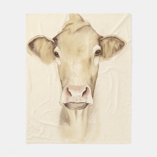 Watercolor Barn Animals | Cow Fleece Deken (Voorkant)