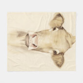 Watercolor Barn Animals | Cow Fleece Deken (Voorkant (Horizontaal))