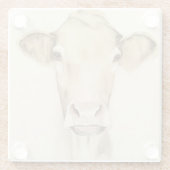 Watercolor Barn Animals | Cow Glazen Onderzetter (Achterkant)