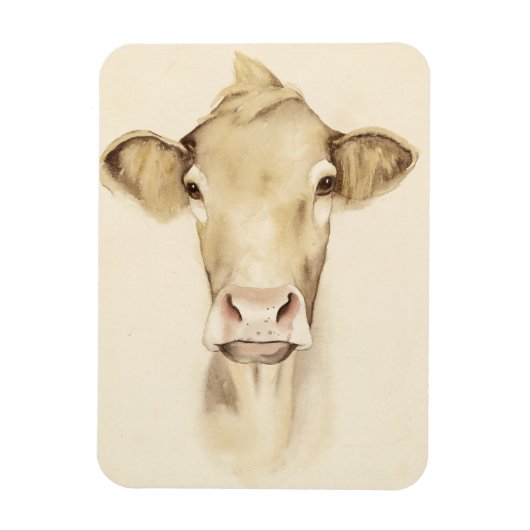 Watercolor Barn Animals | Cow Magneet (Verticaal)