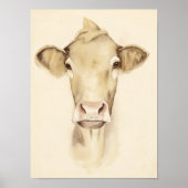Watercolor Barn Animals | Cow Poster (Voorkant)