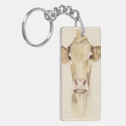 Watercolor Barn Animals | Cow Sleutelhanger (Voorkant Links)