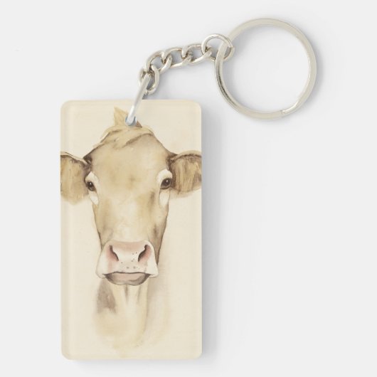 Watercolor Barn Animals | Cow Sleutelhanger (achterkant)