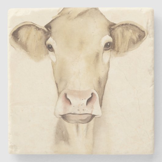 Watercolor Barn Animals | Cow Stenen Onderzetter (Voorkant)