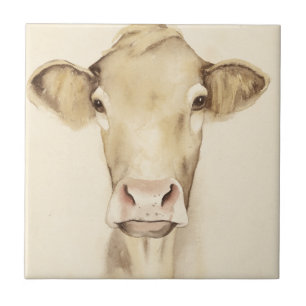 Watercolor Barn Animals   Cow Tegeltje
