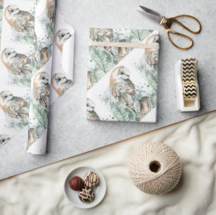 Watercolor Barn Owl Bird Nature Wildlife art Cadeaupapier