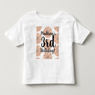 Watercolor Basketbal Verjaardag Shirts voor Peuter